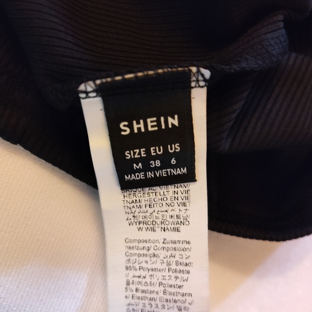 SHEIN Black Short Sleeve Tee with Cross Design NWOT - Picture 7 of 7